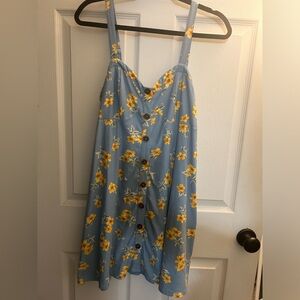 Blue dress with yellow flowers woman’s size xl